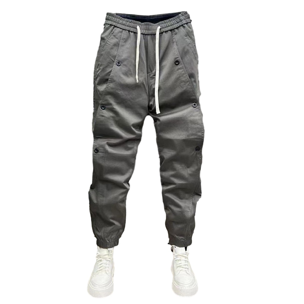 Quần Thể Thao Dài Tới Mắt Cá Chân Có Túi Màu Trơn Lưng Thun Thoải Mái Mùa Thu Đông Cho Nam