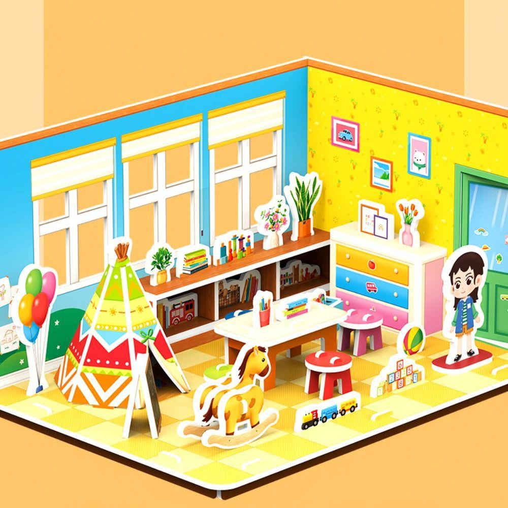 Bộ Đồ Chơi Xếp Hình 3d Bằng Giấy diy Hình Hoạt Hình Dành Cho Trẻ Em