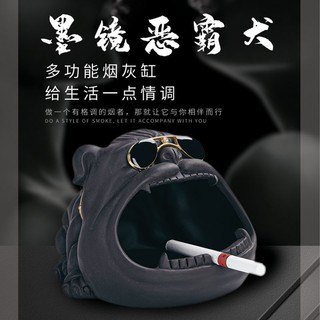 Daily excellent# ashtray home living room creative personality fashion windproof anti-flying gray office big ashtray gift for boyfriend 11.21Li
