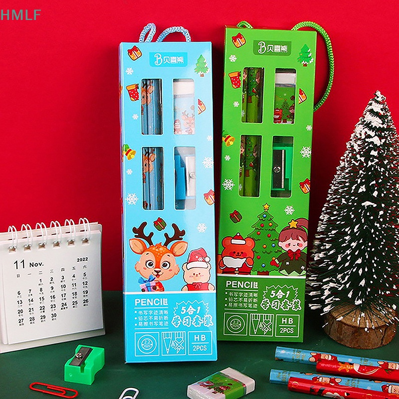 Bộ 5 Đồ Gọt Bút Chì Họa Tiết Giáng Sinh Dễ Thương Dành Cho Trẻ Em