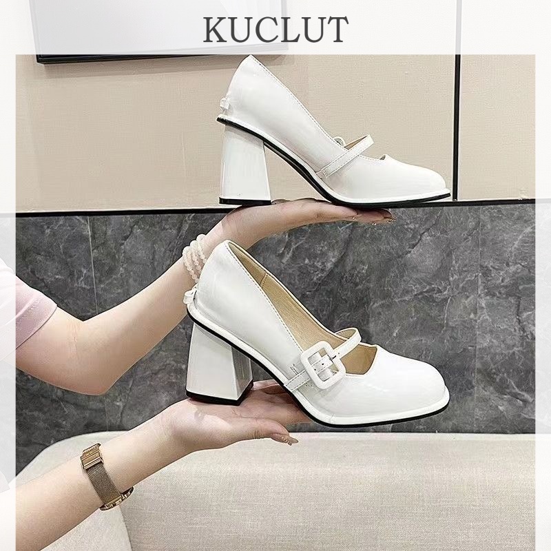 KUCLUT giày búp bê dép sandal nữ đế cao giày cao gót nữ đi chơi giày sandal cao gót mũi nhọn  Độn đế Cổ điển Bền Lịch sự FLF23B0V1J 48Z231130