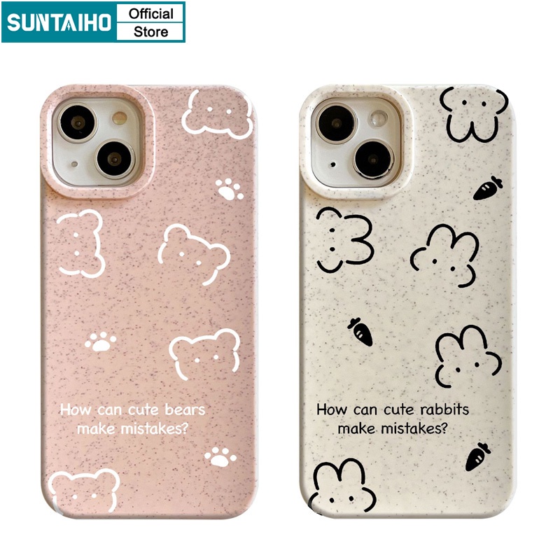 Suntaiho Ốp Điện Thoại tpu silicon Mềm Chống Sốc Họa Tiết Chú Thỏ Dễ Thương Cho iphone 15 14 12 13 11 pro max ip 7 8 plus x xs xr xs max