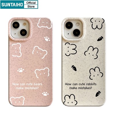 Suntaiho Ốp lưng Iphone Họa Tiết Chú Thỏ Gấu Dễ Thương Ốp Điện Thoại Silicon Mềm Chống Sốc Cho Iphone 15 14 13 12 11 Pro Max IP 7 8 Plus Iphon X XS XR Xs Max