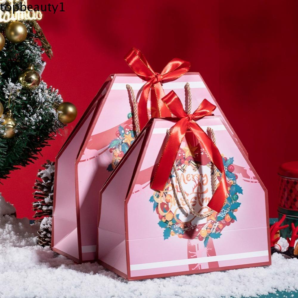 1 Túi Đựng Kẹo / Bánh Quy Có Tay Cầm Hình Ông Già Noel Năm Mới Dày Dặn