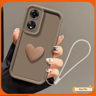 Ốp Điện Thoại Hình Trái Tim 3d Đơn Giản Gắn Dây Đeo Cho oppo a38 a18 a17 a98 a78 a58 4g 5g a17k a96 a76 a95 a74