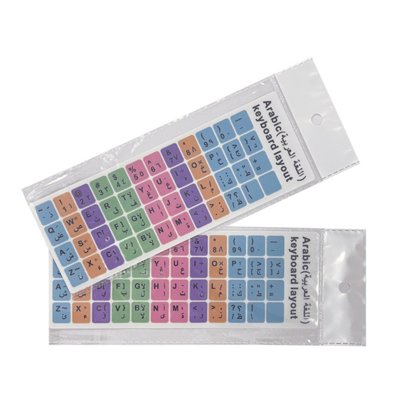 Bộ 2 Miếng Dán Bàn Phím Chữ Tiếng Anh / Nga Hàn Quốc Thông Dụng Cho pc / laptop