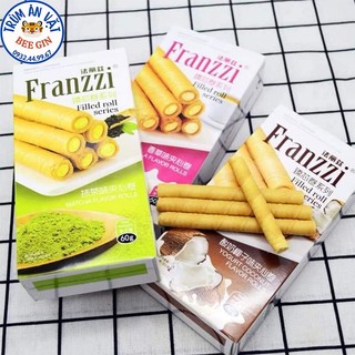 Bánh franzzi cuộn ốc quế nhân kem vị dừa, trà xanh, vani 60g b110 - ăn vặt beegin