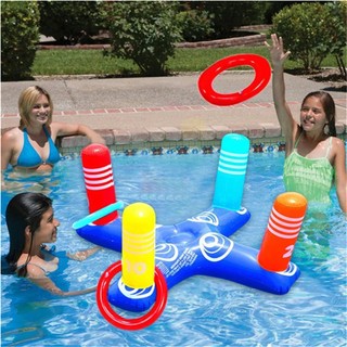 Outdoor swimming pool accessories inflatable ring toss game set floating pool toys