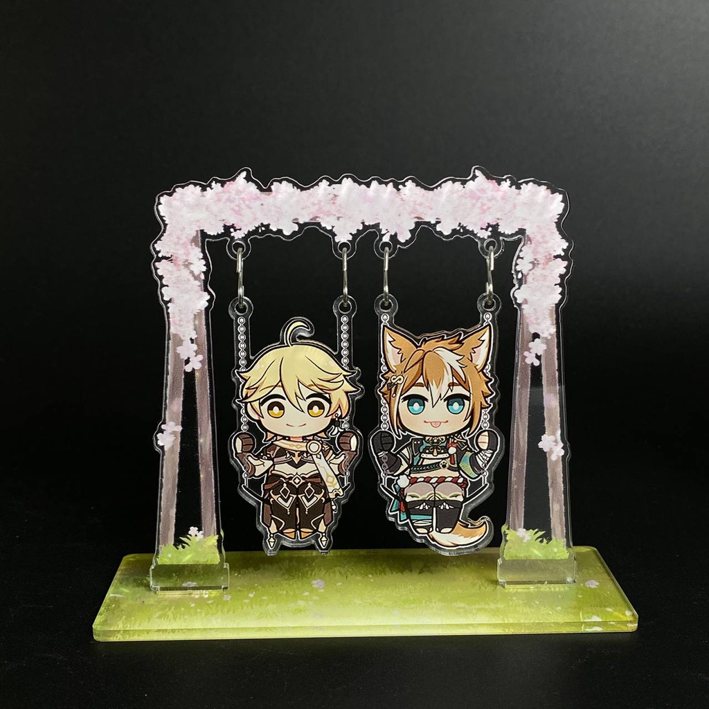Standee Xích Đu Genshin Impact Tùy Chọn Nhân Vật Và Khung Xích Đu Mẫu 2 , Mô Hình Game Acrylic Mica Trang Trí Để Bàn nlp