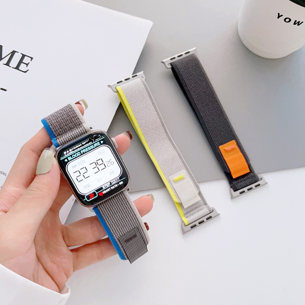 Dây Đeo nylon Cho Đồng Hồ Thông Minh apple watch series 8 7 se 6 5 4 ultra 2 49mm 44mm 45mm 40mm 41mm 38mm 42mm 45mm s7 s8 t800 t900
