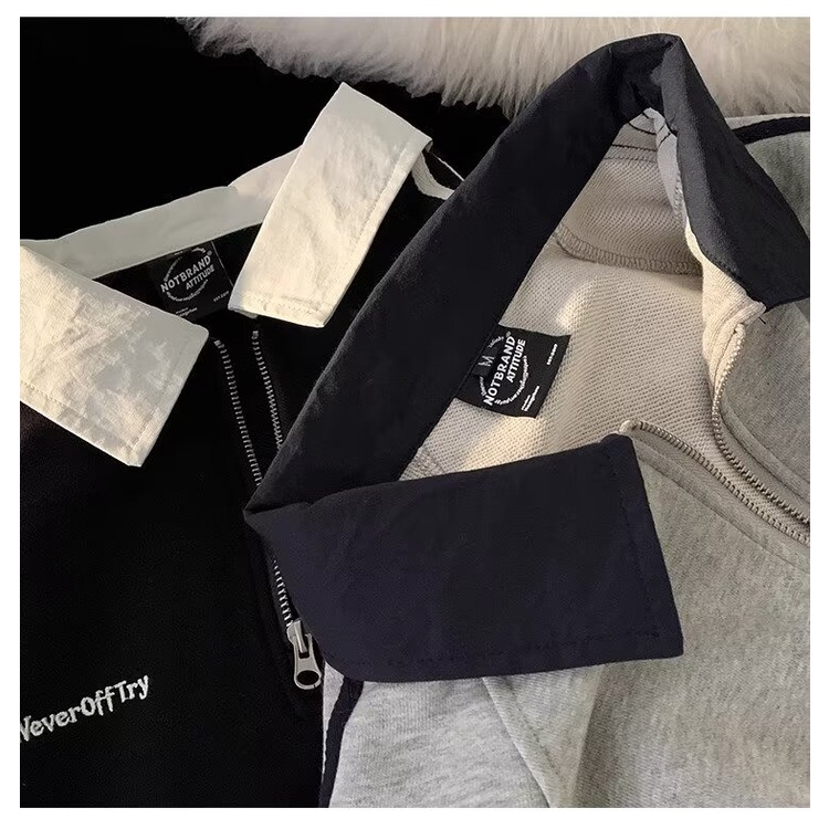 Áo hoodie polo Tay Dài Thêu Chữ instagram Phong Cách Hàn Quốc Thời Trang Thường Ngày Dành Cho Nam Và Nữ
