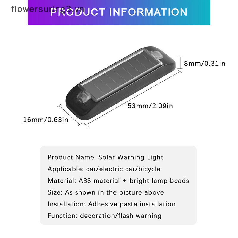 # Hot # Đèn led mini Cảnh Báo Ban Đêm Không Dây Sử Dụng Năng Lượng Mặt Trời Chống Trộm