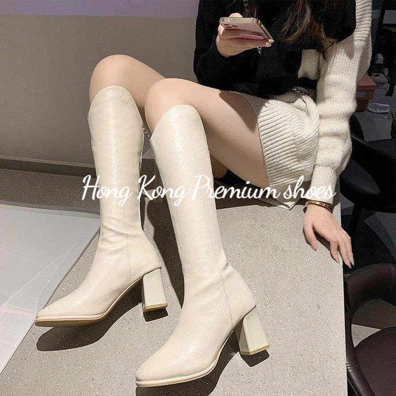 Giày Bốt Cổ Cao Lót Nhung Thời Trang Cá Tính Cho Nữ