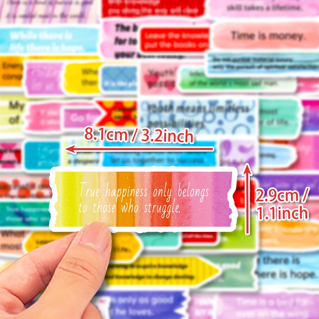 Bộ 50 Miếng Dán Chữ Tiếng Anh graffiti Trang Trí Mũ Bảo Hiểm / Xe Đạp