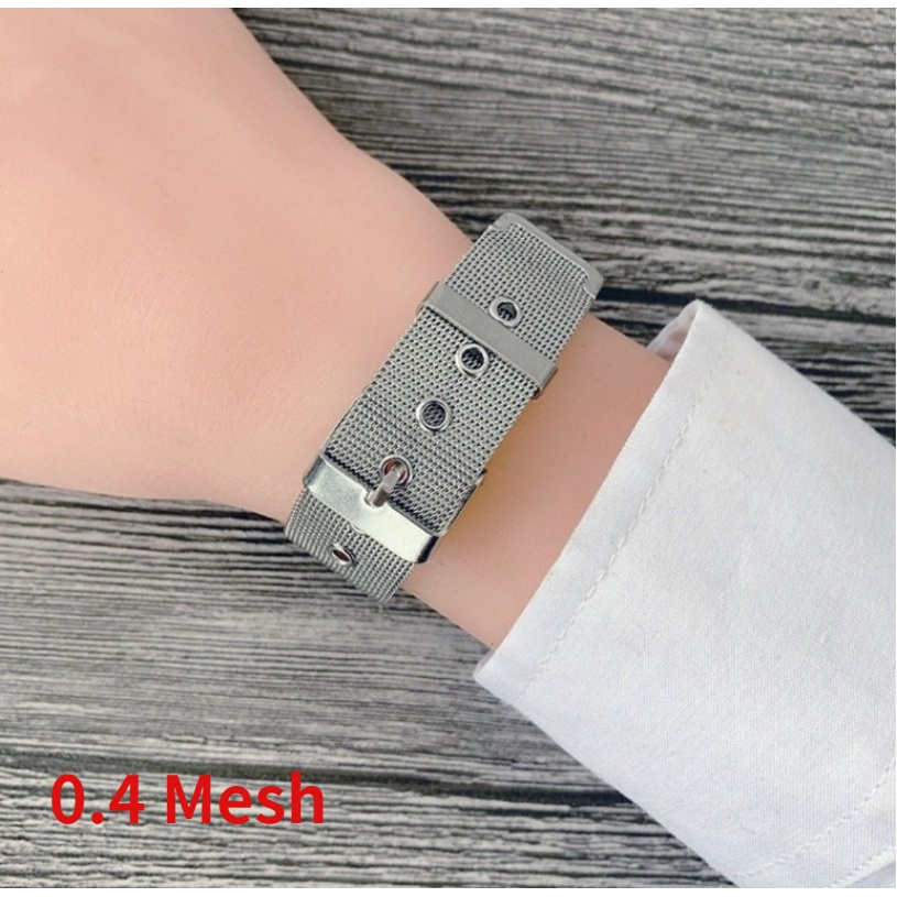 Dây Đeo Đồng Hồ Bằng Thép Không Gỉ 18mm 20mm 22mm 24mm 0.4mm 1.0mm mseh Dành Cho Nam Và Nữ