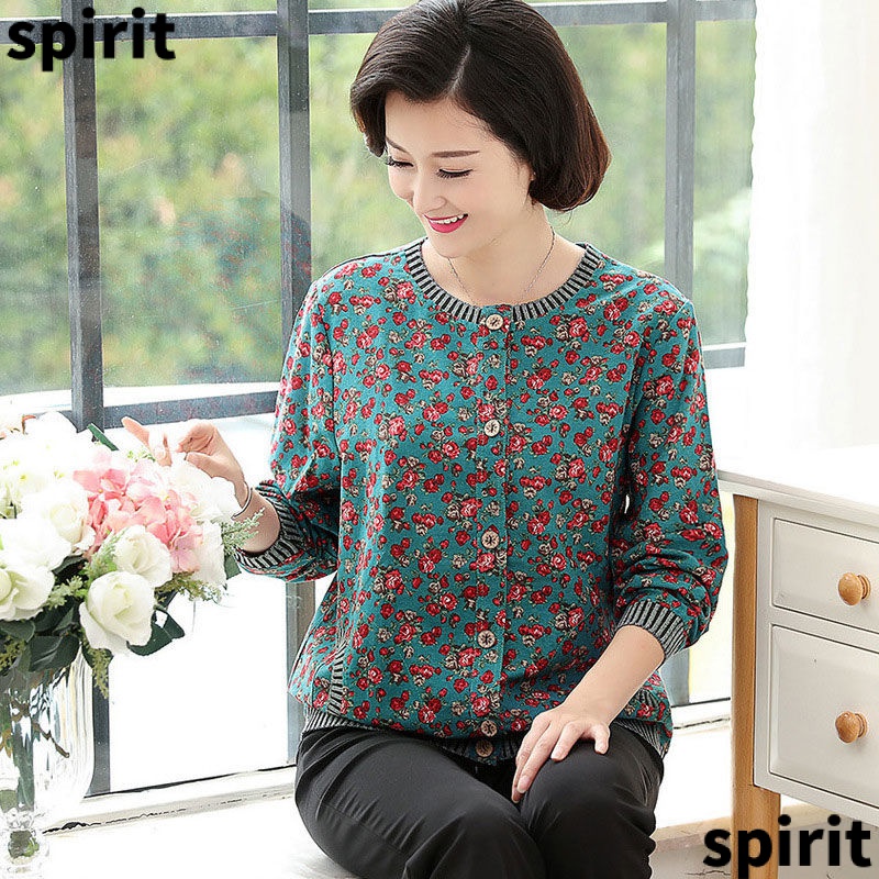 Áo Khoác cardigan cotton Mỏng Dáng Ngắn Thời Trang Xuân Thu 2020 Cho Phụ Nữ Trung Niên