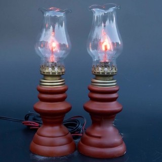 Đèn điện quả nhót để bàn thờ - 2 cây đèn gỗ nhí - bàn thờ công giáo ns1290
