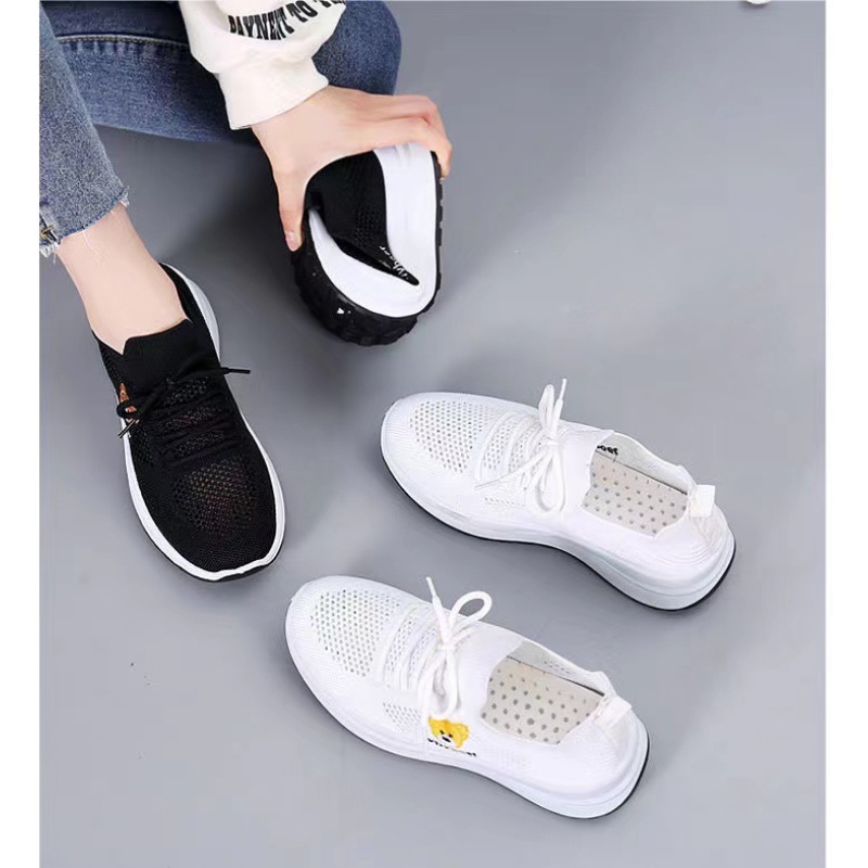 Qualitell Store Giày Thể Thao Đế Mềm Phối Lưới Thoáng Khí Thoải Mái Thời Trang Mùa Thu Cho Nữ
