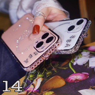 Iphone Ốp Điện Thoại Họa Tiết Trái Tim Đính Đá Lấp Lánh Sang Trọng Cho iphone15 15pro 15promax 15plus iphone 15 14 13 pro max plus