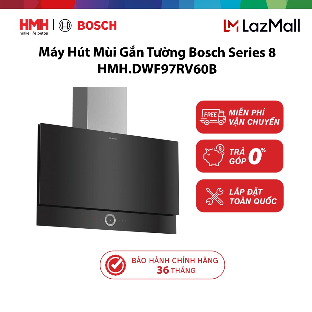 Máy Hút Mùi Gắn Tường Bosch HMH.DWF97RV60B Series 8, Home Connect Chín