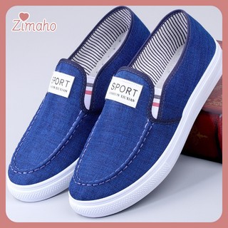 Zimaho❤ mới giày lười vải denim thời trang dành cho nam