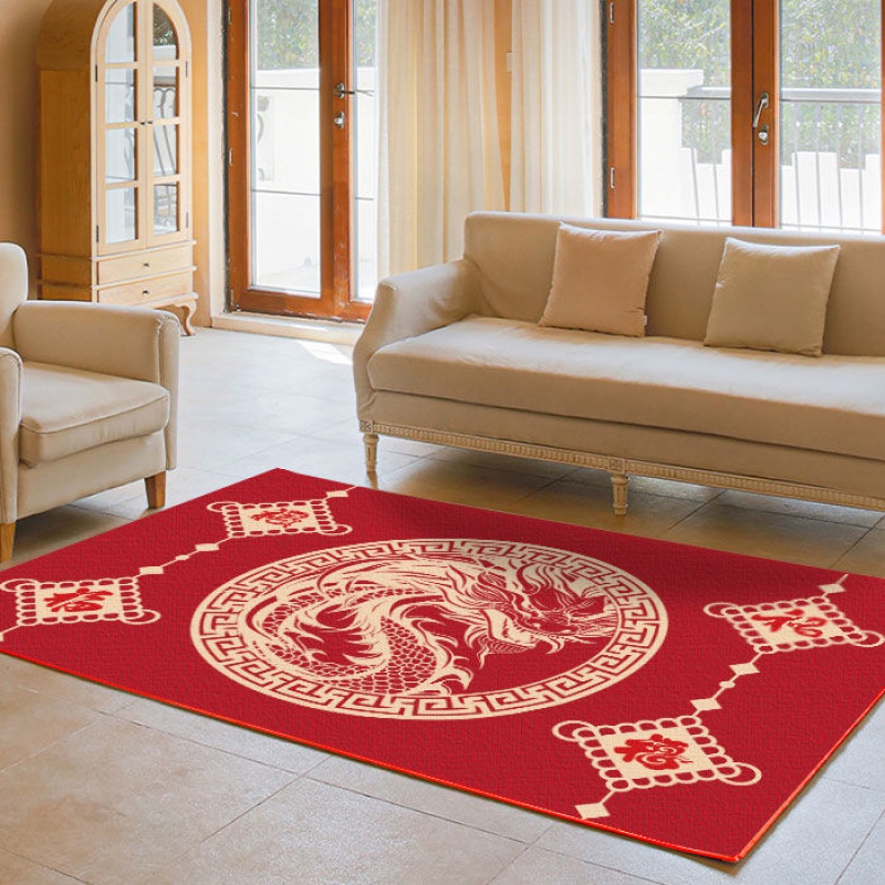Lối Vào Phong Cách Mới Thảm Trải Sàn Phòng Khách Phòng Ngủ Màu Đỏ Nhân Vật fu Phong Cách Trung Hoa