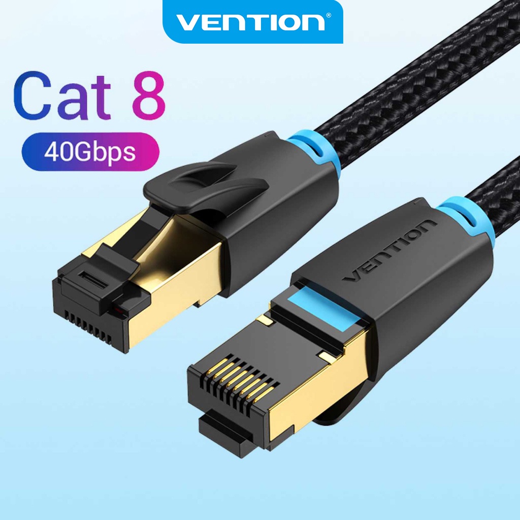 Cáp mạng Internet Vention Cat8 Rj45 40gbps 2000 MHz cho Modem bộ định tuyến
