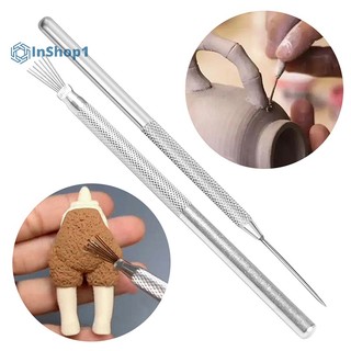[Inshot1] Dụng Cụ Làm Gốm / Đất Sét Polymer 7 Pin Hình Lông Vũ DIY