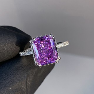 Nhẫn hở đính đá zircon màu tím phong cách âu mỹ mới cho nữ