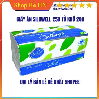 Giấy ăn giấy rút lụa Silkwell 250 tờ chính hãng - 