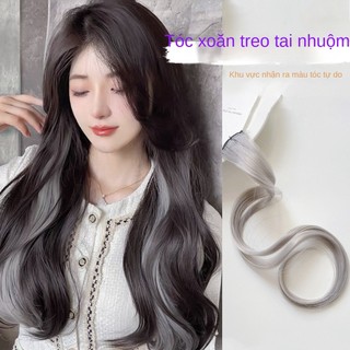 Tóc giả kẹp light tóc giả kẹp xoăn sóng tóc giả nguyên đầu xoăn sóng,mái giả tóc thật hàng dệt tay tóc giả dài xoăn nhuộm màu sắc thời trang