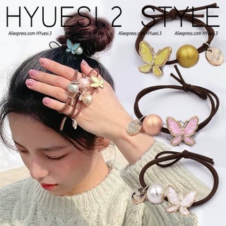 Dây buộc tóc hình nơ đính ngọc trai dễ thương cho nữ