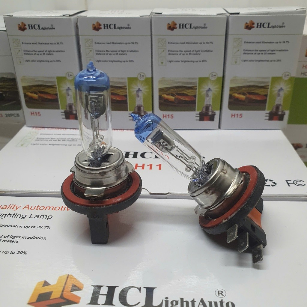 Bóng pha H15 HCLight cao cấp siêu sáng. Bóng pha ô tô H15 12v15/55w
