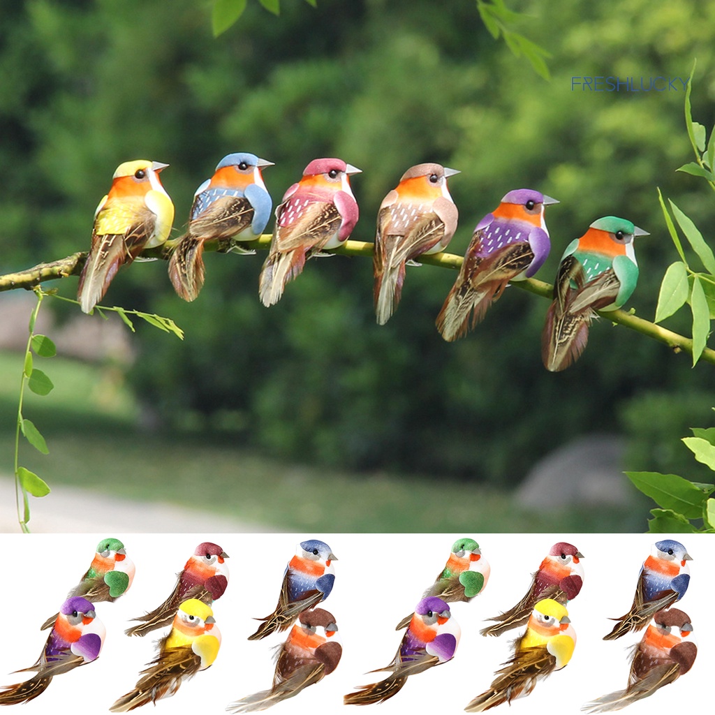 Bộ 12 Chú Chim Giả Bằng Xốp Dùng Trang Trí Sân Vườn