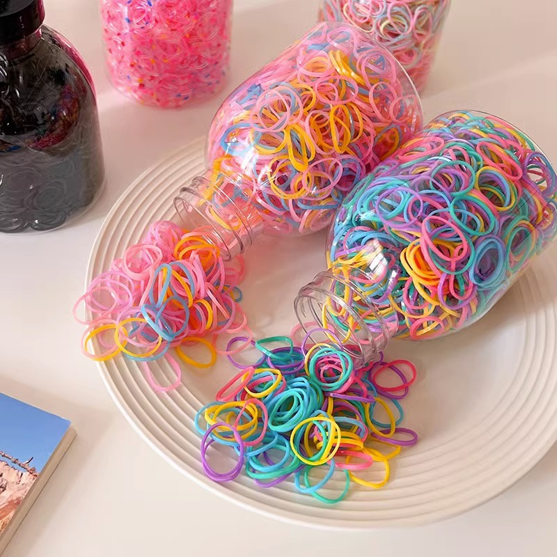Dây Buộc Tóc Cao Su mini Co Giãn Nhiều Màu Dễ Thương Phong Cách Hàn Quốc Cho Bé Gái