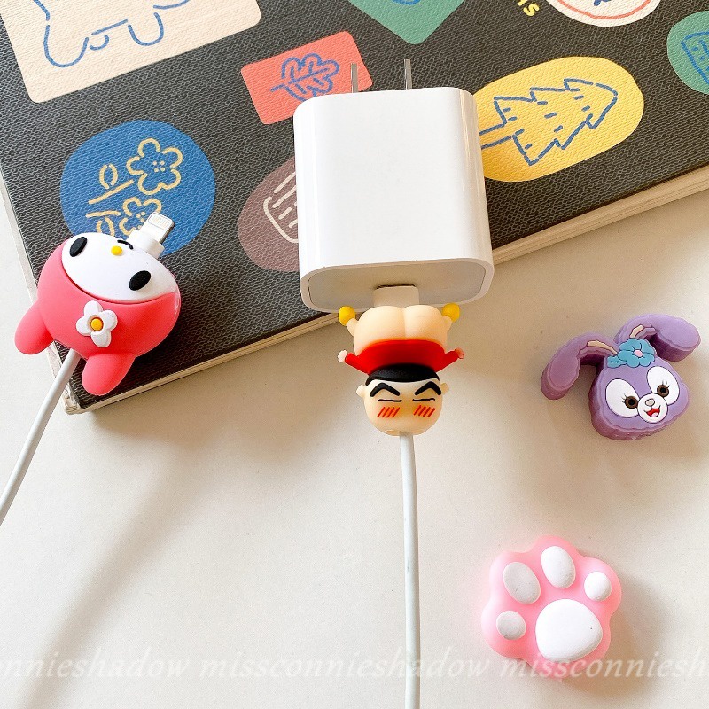 DISNEY Dễ Thương Phụ Kiện Bảo Vệ Dây Cáp Sạc usb Nhiều Kiểu Dáng Họa Tiết Hoạt Hình Đáng Yêu