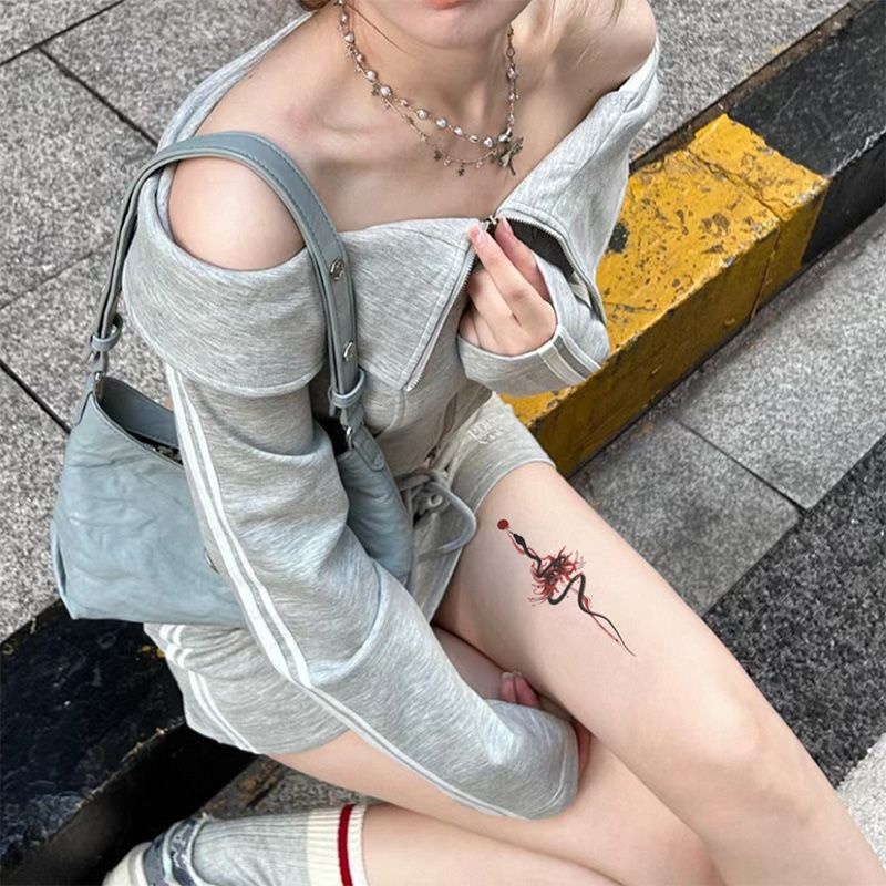 Hình Xăm Dán Tạm Thời 7 Ngày Chống Thấm Nước Họa Tiết Da Rắn / Cánh Tay Cô Gái Gợi Cảm