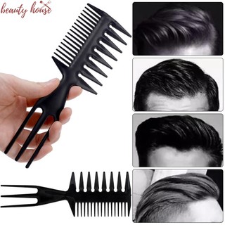 Lược chải tóc highlight và tạo kiểu tóc bồng bềnh / lược răng thưa bằng nhựa màu đen thông dụng cho nam / lược chải tóc răng thưa