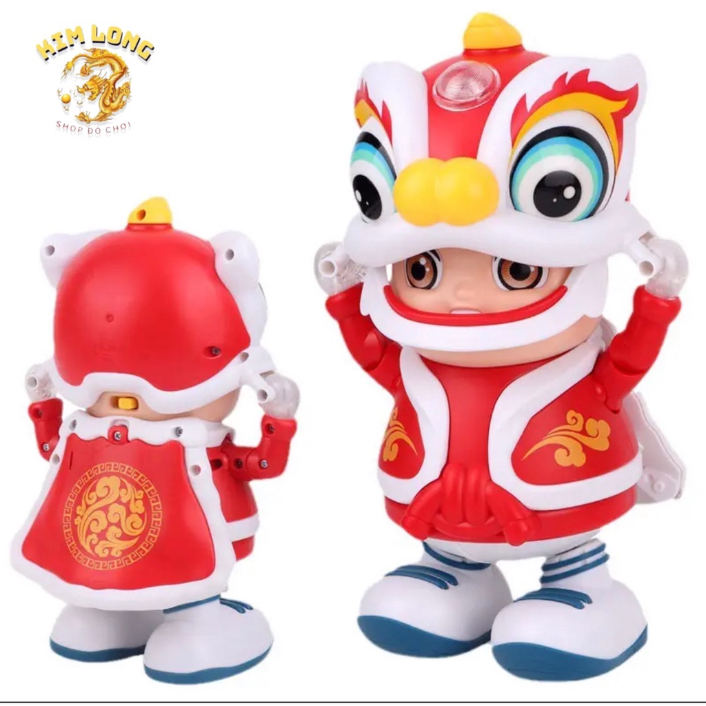 Đồ chơi lồng đèn trung thu hình chú bé đứng múa lân cho bé tặng kèm pin có nhạc đèn quà tặng trung thu cho bé