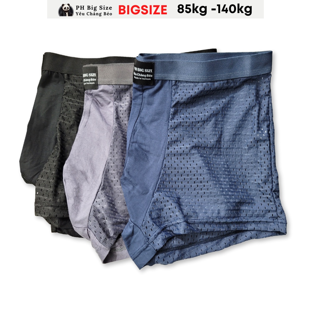 Bigsize 85kg - 145kg | Quần lót quần sịp boxer Underwear nam ngoại cỡ size to bự thun lạnh co giãn | PH BIG SIZE | 0155