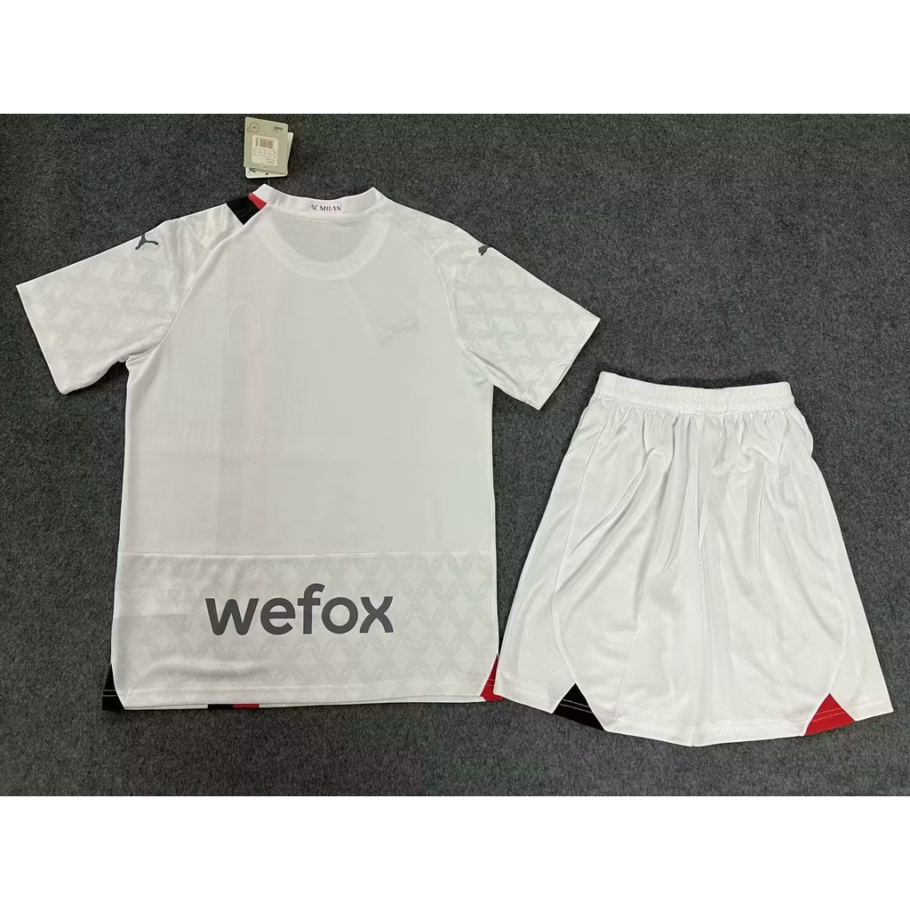 Bộ Đồ Đá Banh Tay Ngắn ac away Màu Trắng Chất Lượng Cao 2324