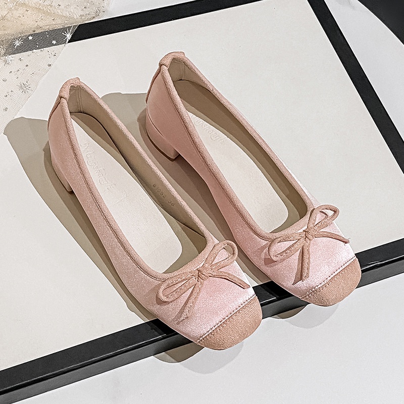 Mới Giày Cao Gót Đính Nơ Thiết Kế Thoải Mái Thời Trang Cho Nữ