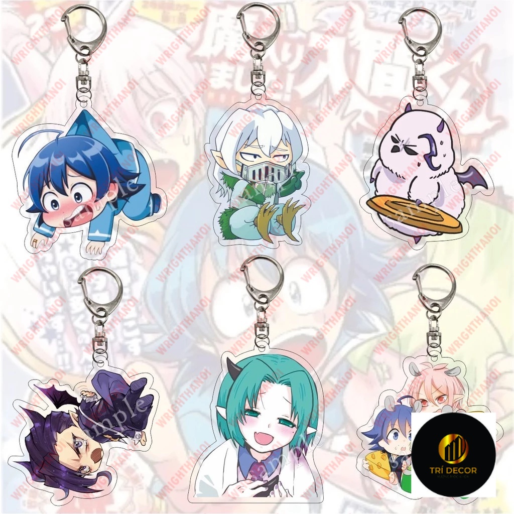 Móc khoá Mairimashita! Iruma-kun nhân vật Suzuki Iruma, Clara Valac in hình nhân vật 2 mặt acrylic