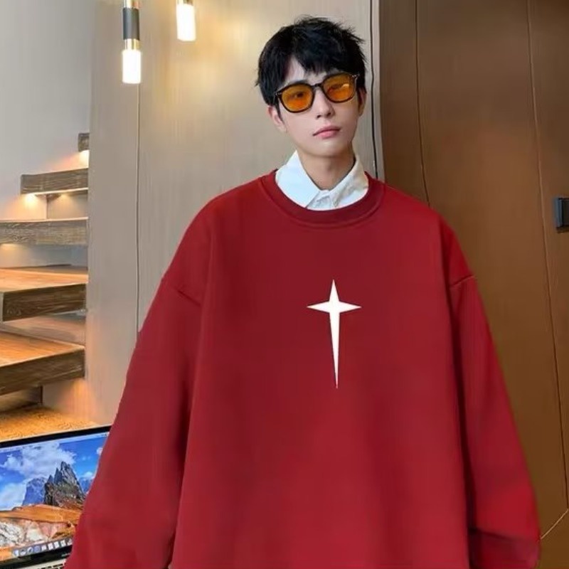 Áo Sweater cotton Nhung Dày Tay Dài Cổ Tròn In Họa Tiết Màu Xanh Lá Đậm Thời Trang Hàn Quốc Dành Cho Cặp Đôi m-5xl