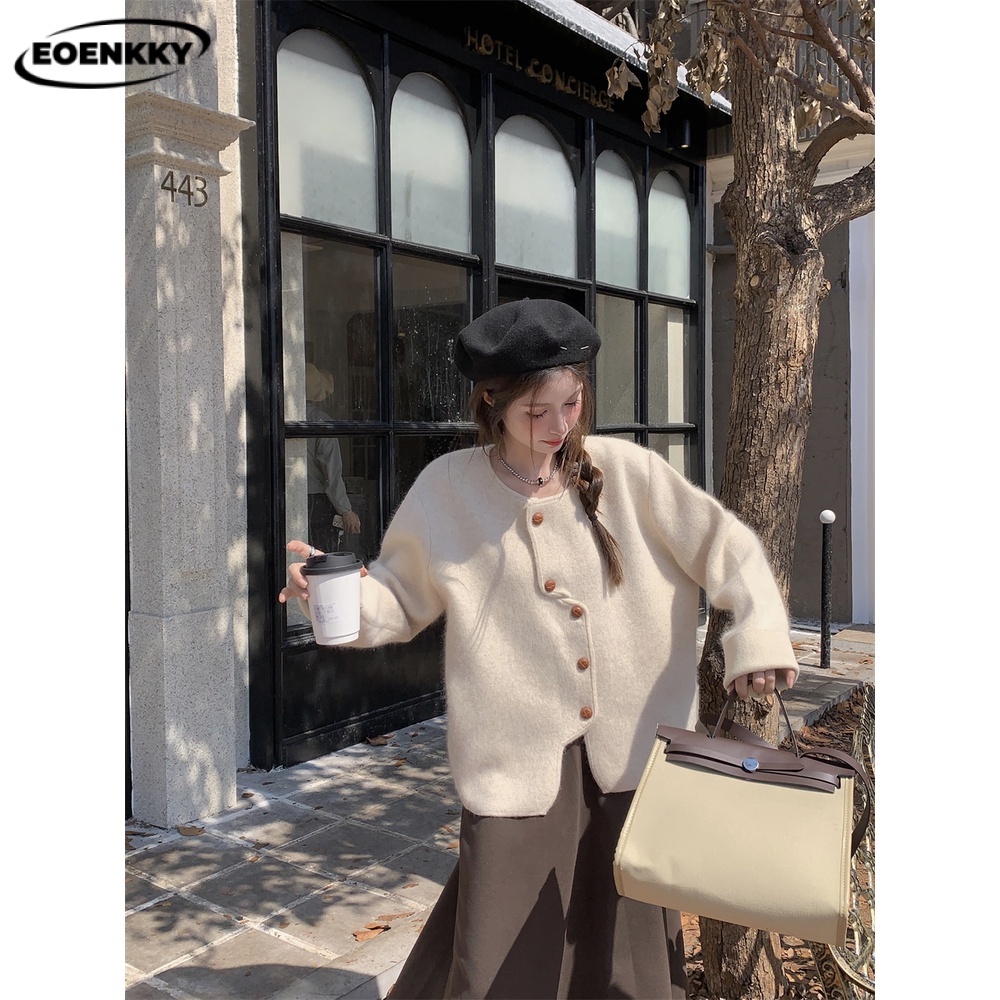 EOENKKY Áo Len áo khoác cardigan  Thời trang hàn quốc Thời trang Cái mới Chic Phong cách A91K68U 37Z230915