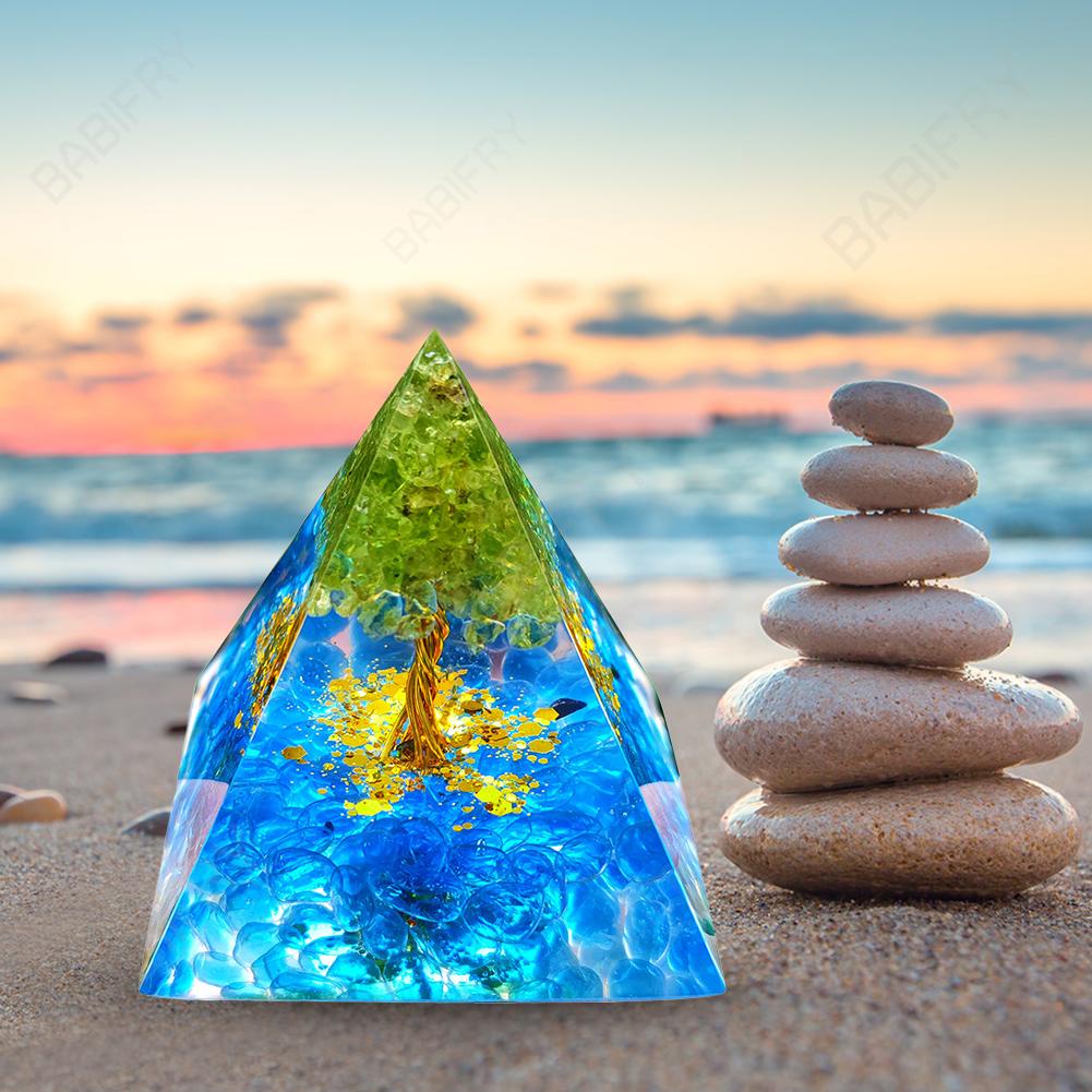 Đồ Chơi Trí Tuệ Biến Dạng Kim Tự Tháp orgonite amethyst peridot Pha Lê