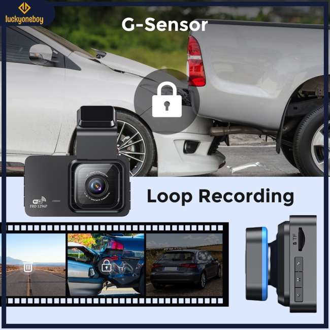 Camera Hành Trình wifi 3 "ips Hai Mặt Trước Và Sau 120 Độ° Máy Ghi Âm Lái Xe Góc Rộng