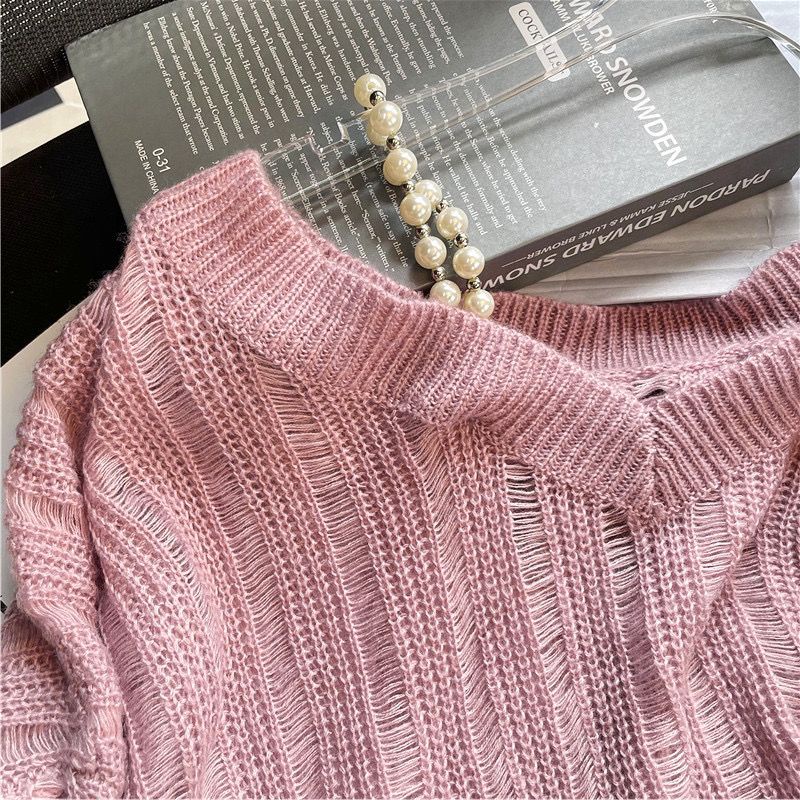 Áo sweater Chui Đầu Dáng Rộng Trong Suốt Thoải Mái Thời Trang Xuân Hè 2023