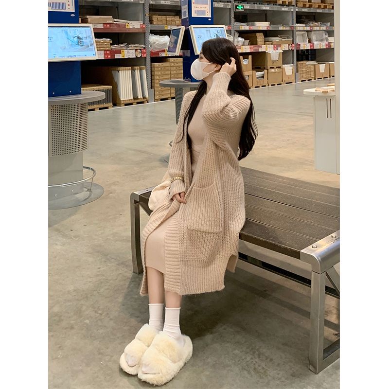 Áo Khoác cardigan Dệt Kim Dáng Rộng Thời Trang Thu Đông Cho Nữ