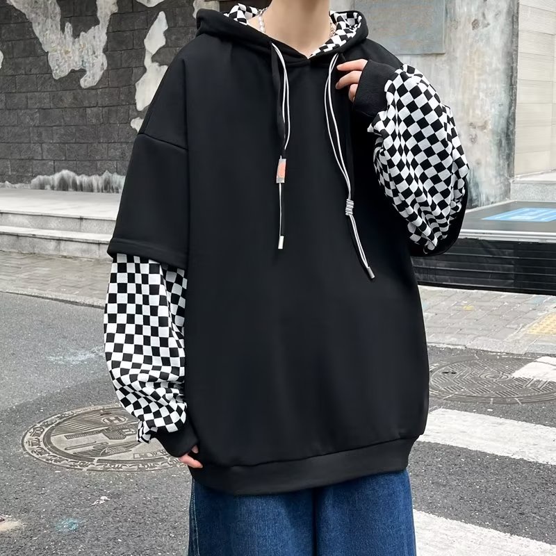 Áo Hoodie Giả Hai Lớp Dáng Rộng Phong Cách Mới Mùa Thu 2023 Cho Nam